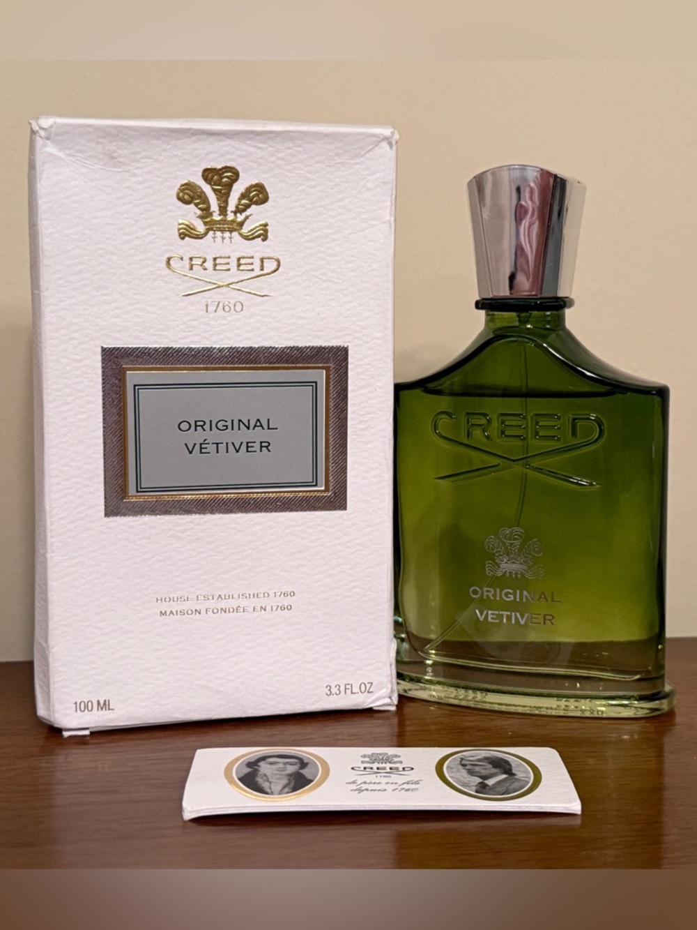 CREED Original Vetiver Eau de Parfum Fragrance, 3.3 oz, New In Box